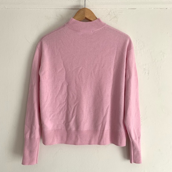 NWOT Everlane Cashmere Crop Mockneck Pink Sweater - Picture 3 of 6